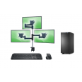 DataStation basic, 2+1 Monitorträgersystem Flex mit Tischklemme, 3x 24" Business Monitore, Tastatur - Pro Line, Maus - Pro Line