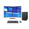DataStation live, 2+2 Monitorträgersystem Traverse mit Tischstand, 4x 24" Business Monitore, Cordless Desktop Tastatur und Darkfield Laser Maus