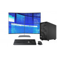 DataStation ultra, 2+2 Monitorträgersystem Traverse mit Tischstand, 4x 24" Slim Monitore, Tastatur- und Mausset Pro Line