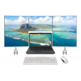 MobileStation Pro 17,3", 5er Multimonitorsystem Flex 2+3 mit einer Tischklemmbefestigung inkl. 23,8" Ultra-Slim Monitore, Tastatur und Maus Pro Line in weiß