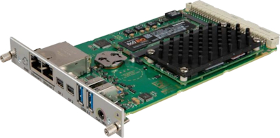 ultraFLEX Nano PC Dreiviertelansicht mit zwei miniDisplayPort, USB, Audio und Ethernet Anschlüssen